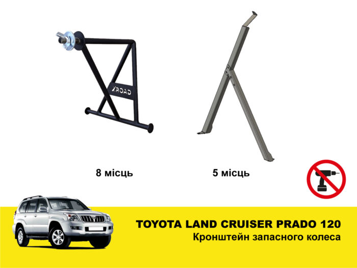 Кронштейн запасного колеса в багажник Toyota Land Cruiser Prado 120, Lexus GX470 - Зображення 4
