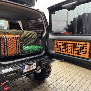 Відкидний експедиційний стіл на двері багажника Suzuki Jimny JB 23/33/43/53 (1998–2018)— складний стіл MOLLE для кемпінгу та off-road