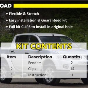 Комплект посиленого брудозахисту задньої арки з набором кліпс для Mitsubishi L200 (2005-2014)