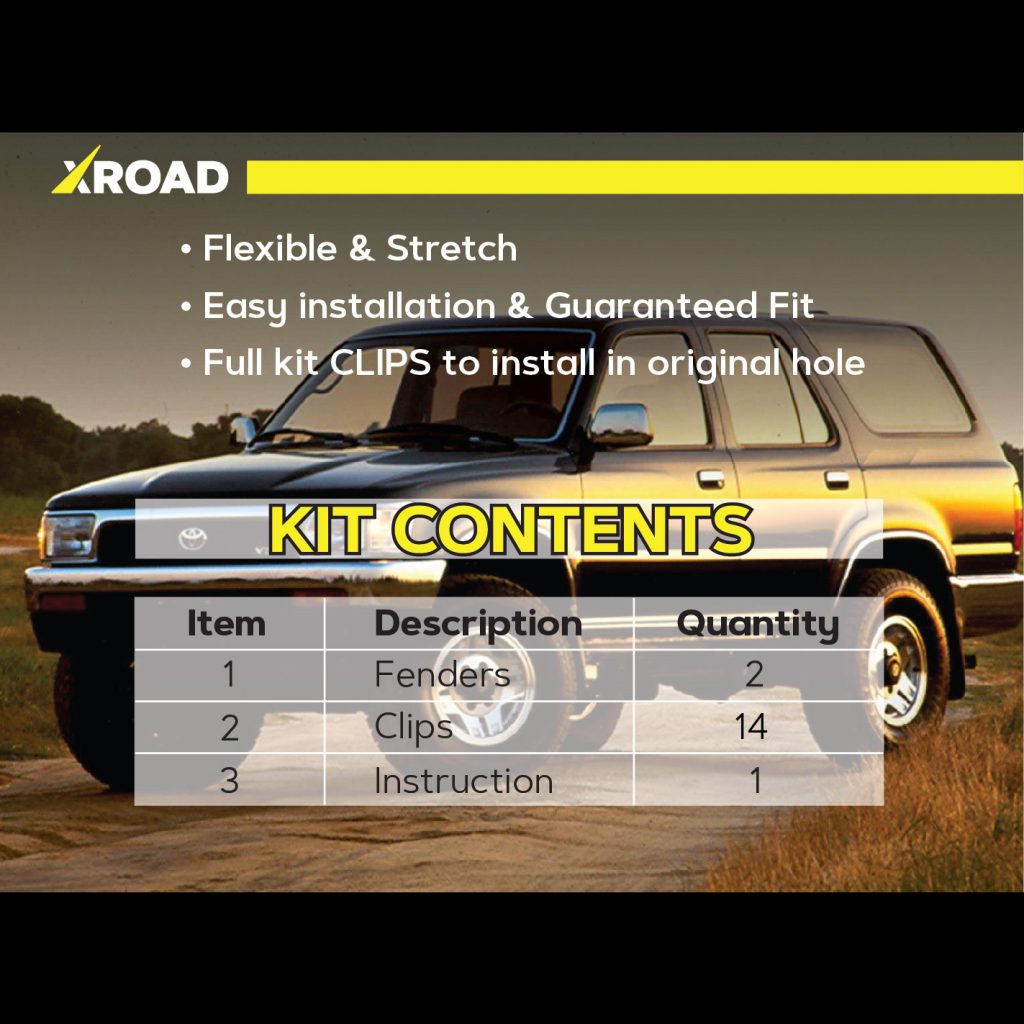 Комплект офроудних пильників моторного відсіку з набором кліпс для Toyota 4Runner 130 (1989-1995)