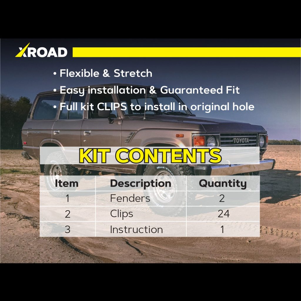 Комплект посиленого брудозахисту моторного відсіку з набором кліпс для Toyota Land Cruiser 60 (1980-1992)