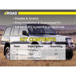 Комплект офроудних пильників моторного відсіку з набором кліпс для Mitsubishi Pajero G2 (1997-2003)