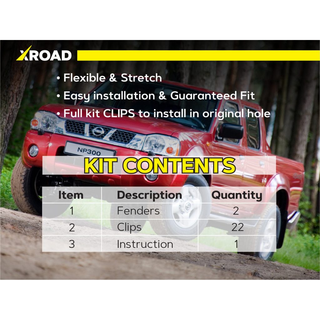 Комплект офроудних пильників моторного відсіку з набором кліпс для Nissan NP300/Navara (1997-2004)