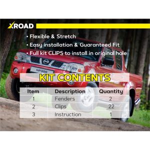 Комплект офроудних пильників моторного відсіку з набором кліпс для Nissan NP300/Navara (1997-2004)