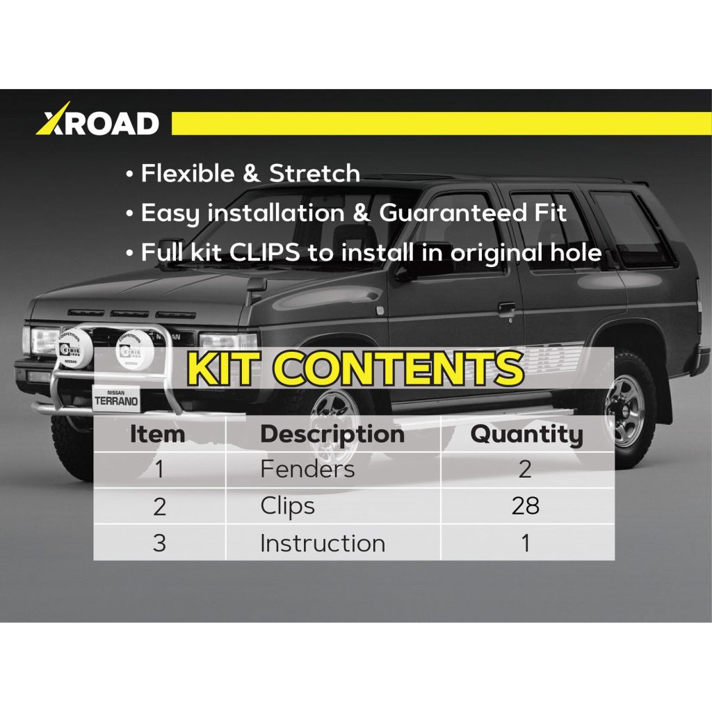 Комплект офроудних пильників моторного відсіку з набором кліпс для Nissan Terrano (1985-1995)