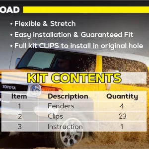 Комплект посиленого брудозахисту моторного відсіку з набором кліпс для Toyota FJ Cruiser (2005+)