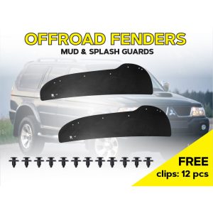Комплект офроудних пильників задньої арки з набором кліпс для Mitsubishi Pajero Sport G1 (1998-2008)