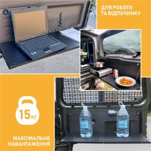 Відкидний експедиційний стіл на двері багажника Toyota FJ Cruiser — складний стіл MOLLE для кемпінгу та off-road