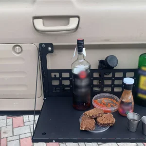 Відкидний експедиційний стіл на двері багажника Toyota Land Cruiser Prado 150 / Lexus GX460,короткий — складний стіл MOLLE для кемпінгу та off-road