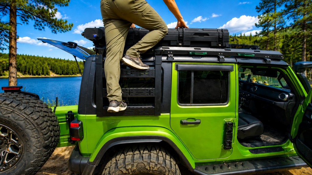 Зовнішня MOLLE-драбина для Jeep Wrangler – експедиційна драбина XRoad з кріпленням для спорядження